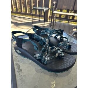 Chaco Z/Cloud X2 Womens Teal‎ Green Geometric Strappy Hiking Sandals Size 9